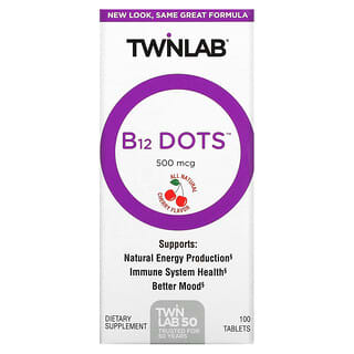 Twinlab, B12 Dots, Cherry, 500 mcg, 100 Tablets