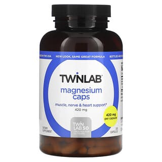 Twinlab, Cápsulas de magnesio, 420 mg, 200 cápsulas