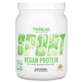 Twinlab, Sport, Proteína vegana, Vainilla francesa`` 641,4 g (22,6 oz)
