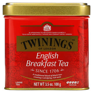 Twinings, クラッシック、イングリッシュブレックファスト茶葉、100g（3.53オンス）