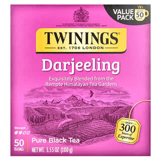 Twinings, Chá Preto Puro, Darjeeling, 50 Saquinhos de Chá, 100 g (3,53 oz)
