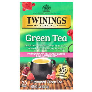 Twinings, зеленый чай, гранат, малина и клубника, 20 чайных пакетиков, 30 г (1,06 унции)