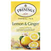 توينينغس, Herbal Tea, Lemon & Ginger, Caffeine Free, 20 Tea Bags, 1.06 oz (30 g)