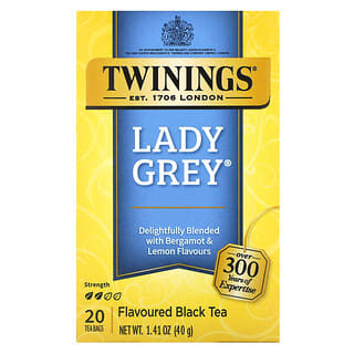 Twinings, Té negro Lady Grey, 20 bolsitas de té, 1.41 oz (40 g)