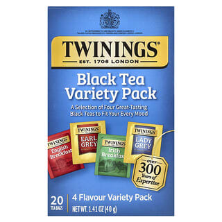 Twinings, асорті чорного чаю, 20 чайних пакетиків, 40 г (1,41 унції)
