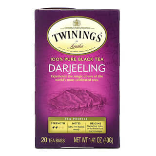 Twinings, 100% Pure Black Tea, Darjeeling , 20 Individual Tea Bags, 1.41 oz (40 g)