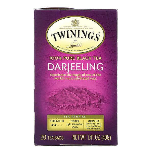توينينغس‏, شاي أسود نقي 100٪، دارجيلنغ، 20 كيساً من الشاي، 1.41 أونصة (40 جم)