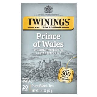 Twinings, Pure Black Tea, Prince Of Wales, 20 Tea Bags, 1.41 oz (40 g)
