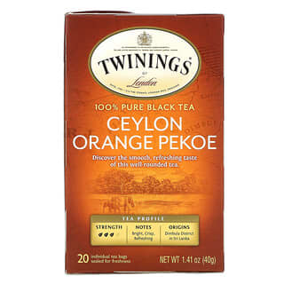 Twinings, شاي بيكو بالبرتقال السيلاني ، 20 كيس شاي ، 1.41 أونصة (40 جم)