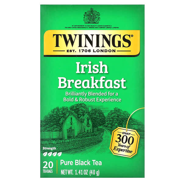 Twinings, 全紅茶，愛爾蘭式早餐，20 茶包，1.41 盎司（40 克）