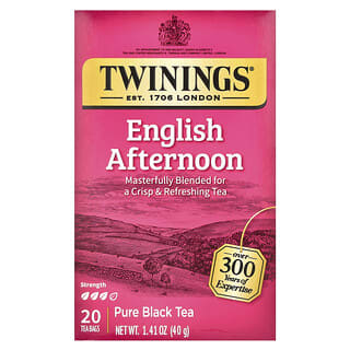 Twinings, ピュア ブラックティー、イングリッシュアフタヌーン、ティーバッグ20袋、40g（1.41オンス）