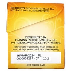 Twinings‏, תה שחור ארל גריי, נטול קפאין, 20 שקיקי תה, 35 גרם (1.23 אונקיות)
