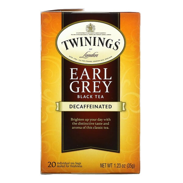 Twinings‏, شاي إيرل جراي الأسود ، منزوع الكافيين ، 20 كيس شاي ، 1.23 أونصة (35 جم)