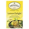 Twinings, Té de hierbas, delicia de limón, sin cafeína, 20 bolsitas de té individuales, 1.41 oz (40 g)