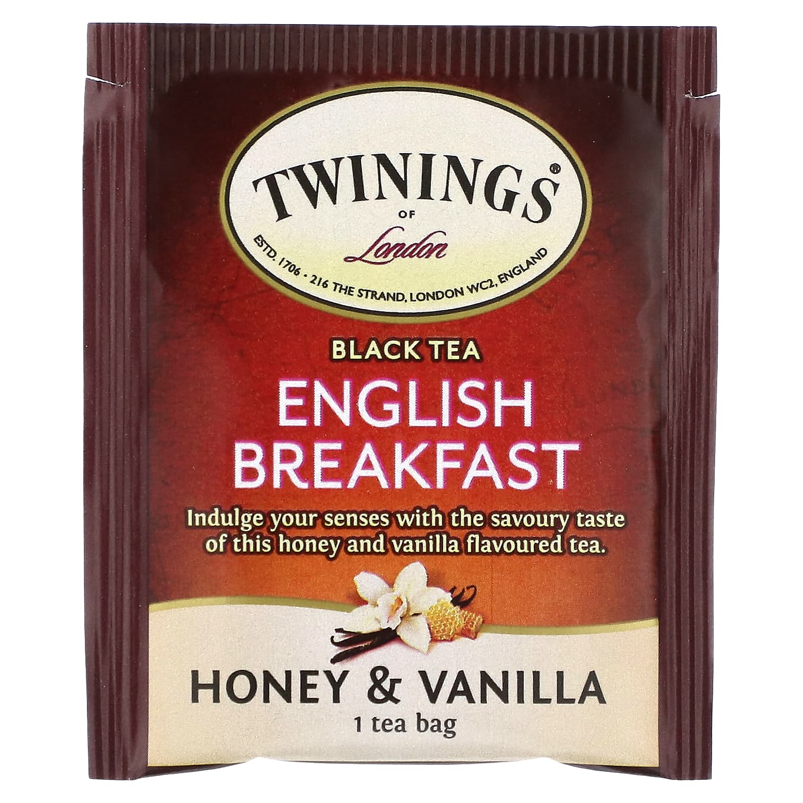 Twinings, English Breakfast Black Tea, Honey & Vanilla, 20 Tea Bags 1.