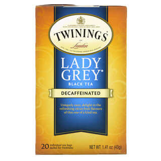 توينينغس‏, شاي Lady Grey الأسود، منزوع الكافيين، 20 كيس شاي، 1.41 أونصة (40 جم)