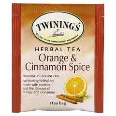 Twinings, Té de hierbas, naranja y canela, naturalmente sin cafeína, 20 bolsitas de té individuales, 1.41 oz (40 g)