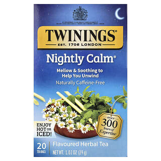Twinings, Smaksatt urtete, nattlig rolig, koffeinfri, 20 teposer, 1.02 oz (29 g)