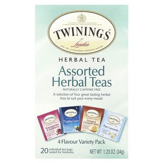 Twinings, Chás de Ervas Variados, Pacote Variado, Sem Cafeína, 20 Saquinhos de Chá, 34 g (1,23 oz)