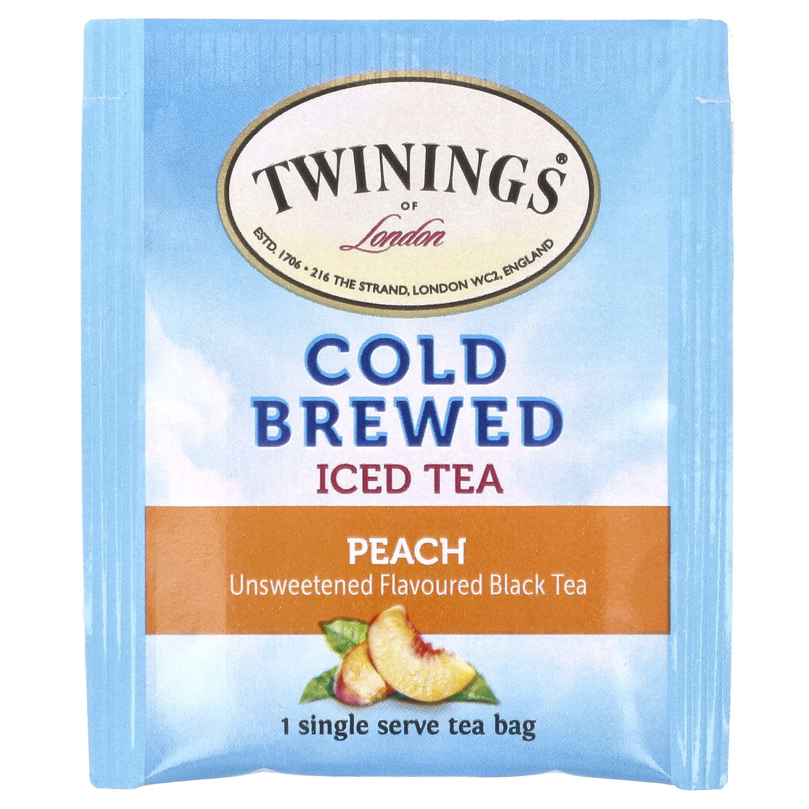 Twinings, Cold Brewed Iced Tea, Black Tea, Unsweetened, Peach, 20 ...