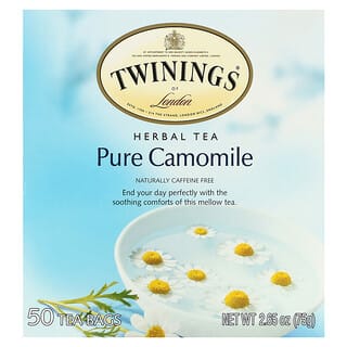 Twinings, Chá de Ervas, Camomila Pura, Sem Cafeína, 50 Saquinhos de Chá, 75 g (2,65 oz)