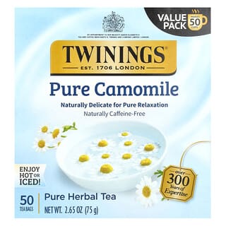 Twinings, Tisana pura, camomilla pura, senza caffeina, 50 bustine di tè, 75 g