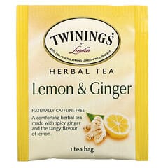 Twinings, Herbal Tea, Lemon & Ginger, Caffeine Free, 50 Tea Bags, 2.65 ...