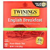 English Breakfast, черный чай без кофеина, 50 чайных пакетиков, 100 г (3,53 унции)