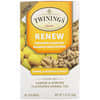 Renew Herbal Tea, Fennel & Burdock Root, Lemon & Ginger, Caffeine Free, 18 Tea Bags, 1.27 oz (36 g)