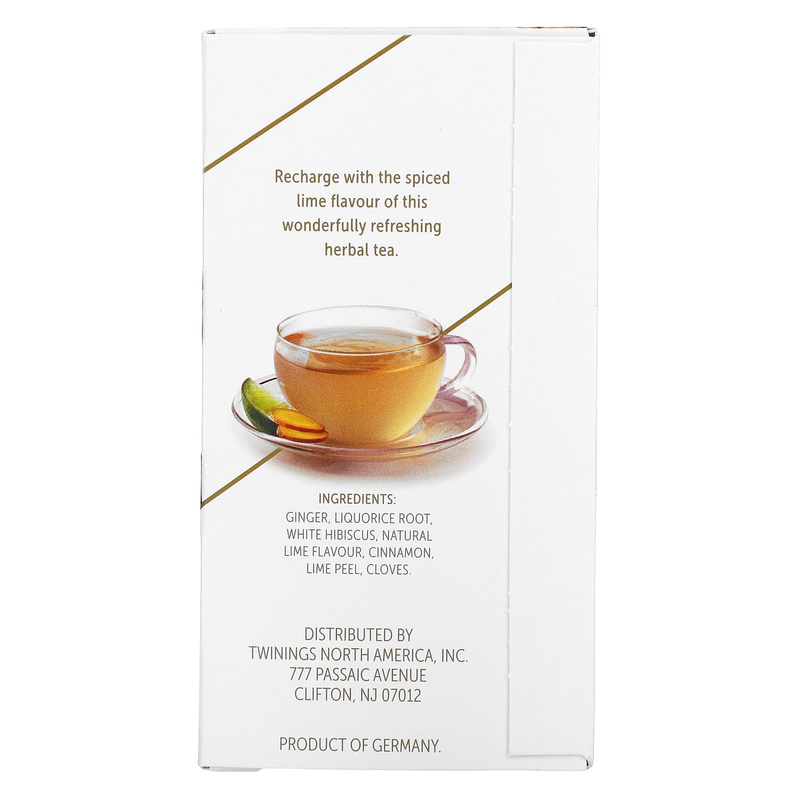 Twinings, Support Herbal Tea, White Hibiscus, Lime & Ginger, Caffeine