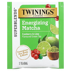 Twinings, Energizing Matcha Green Tea, Cranberry & Lime, 18 Tea Bags, 1.27 oz (36 g)