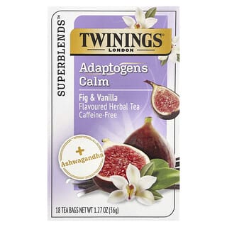 Twinings, Superblends™, Adaptogens Calm Herbal Tea, Fig & Vanilla, Caffeine Free, 18 Tea Bags, 1.27 oz (36 g)