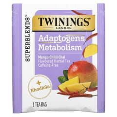 Twinings, Adaptogens Metabolism Herbal Tea, Mango Chili Chai, Caffeine Free, 18 Tea Bags, 0.95 oz (27 g)