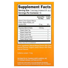 Twinings, Superblends Immune Support with Vitamin C, Ginger & Mango Green Tea, grüner Tee mit Vitamin C, Ingwer und Mango zur Unterstützung des Immunsystems, 16 Teebeutel, 32 g (1,12 oz.)