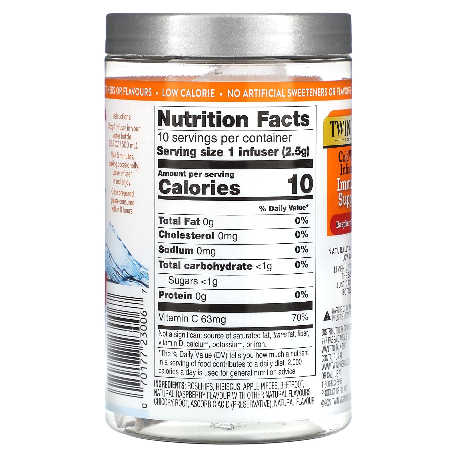 Twinings, Superblends, Cold Water Infusions, Immune Support, Raspberry