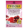 Flavored Herbal Tea, Pomegranate & Raspberry, Caffeine Free, 20 Tea Bags, 1.41 oz (40 g)