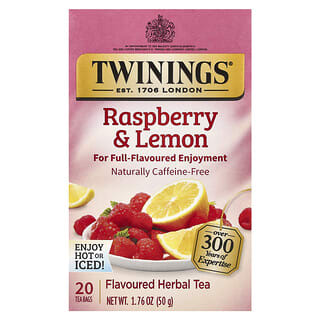 Twinings, Травяной чай, малина и лимон, без кофеина, 20 чайных пакетиков, 50 г (1,76 унции)