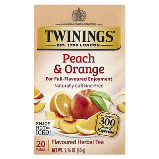 Twinings, Herbal Tea, персик и апельсин, без кофеина, 20 чайных пакетиков, 50 г (1,76 унции)