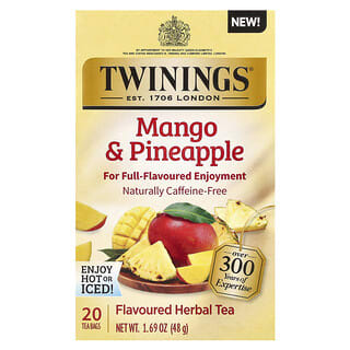 Twinings, Herbal Tea, Mango & Pineapple, Caffeine-Free, 20 Tea Bags, 1.69 oz (48 g)