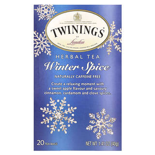 Twinings, Травяной чай, Winter Spice, без кофеина, 20 чайных пакетиков, 40 г (1,41 унции)