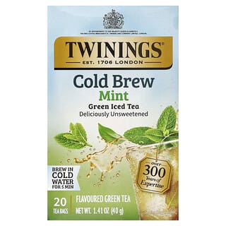 Twinings, холодный холодный чай, зеленый чай, мята, неподслащенный, 20 чайных пакетиков, 40 г (1,41 унции)