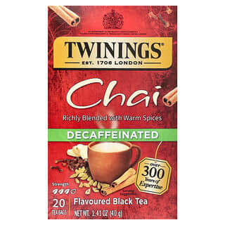 Twinings, Flavoured Black Tea, Chai, Decaffeinated, 20 Tea Bags, 1.41 oz (40 g)