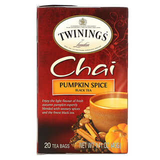 Twinings, Chai, Pumpkin Spice, 20 Saquinhos de Chá, 40 g (1,41 oz)