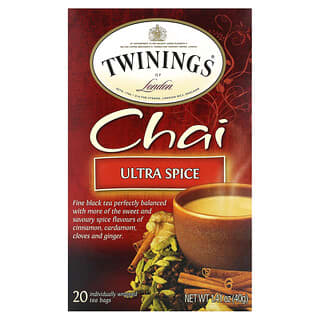 Twinings, Chai, Ultra Spice, 20 Tea Bags 1.41 oz (40 g)