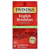Twinings, Té negro puro, Desayuno inglés, Descafeinado, 25 bolsitas de té, 50 g (1,76 oz)