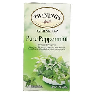Twinings, شاي الأعشاب، نعناع نقيّ، خال من الكافيين، 25 كيس من الشاي، 1.76 أونصة (50 جم)