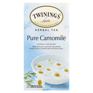 Twinings, травяной чай, чистая ромашка, без кофеина, 25 чайных пакетиков, 37 г (1,32 унции)