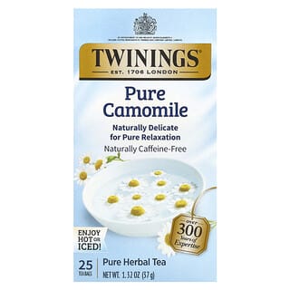 Twinings, Pure Herbal Tea, Pure Camomile, Caffeine-Free, 25 Tea Bags, 1.32 oz (37 g)