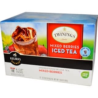 Twinings, Keurig, Mixed Berries Iced Tea, Unsweetened, 12 K-Cups, 0.14 oz (4.0 g) Each