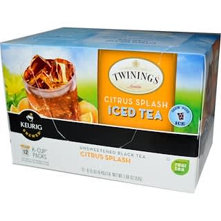 Twinings, Keurig, Citrus Splash Iced Tea, Unsweetened, 12 K-Cups, 0.15 oz (4.4 g) Each